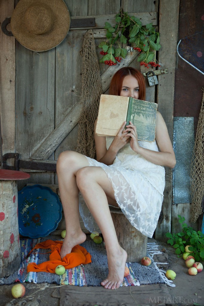 Shaya - Beautiful girl undresses while reading a book